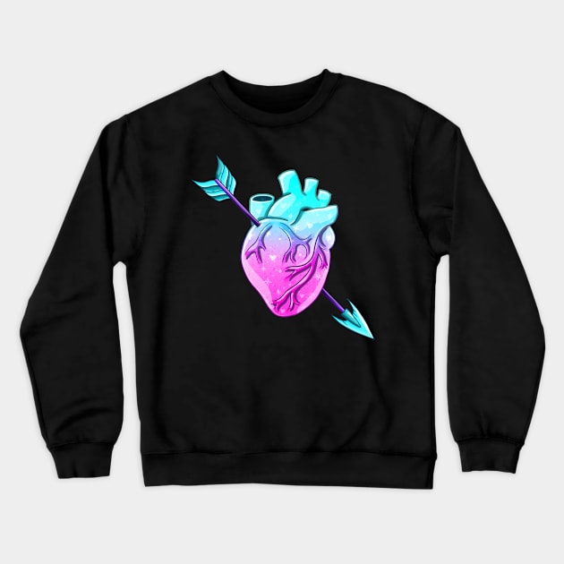 Pastel Goth Anatomical Heart Valentine Crewneck Sweatshirt by Wanderer Bat